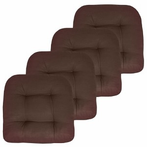 Patio Cushions Outdoor Chair Pads Thick Fiber Fill Tufted 19" x 19" by Sweet Home Collection® - 1 of 4