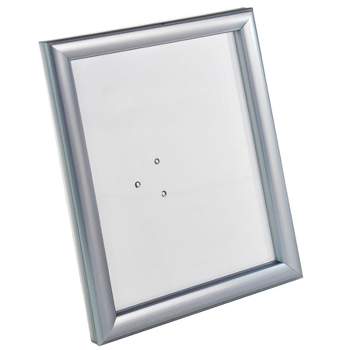 Azar Displays Counter Snap Poster Frame 8.5" x 11" Portrait/Landscape Sign Holder with Plastic Frame, 4-Pack, Silver
