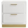 PAGED Nightstand Modern Side Table with 2 Storage Drawers and Gold Handles, Bedside Cabinet for Bedroom, Living Room - 3 of 4