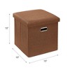VECELO Folding Storage Ottoman Bench, End of Bed Linen Fabric Foot Rest Stool with Padded Seat, Large Footstool for Bedroom or Living Room - 3 of 4