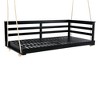 Okak 55-inch W/40.9-inch W Acacia Wood Porch Swing Bed,Porch Swing with 4pcs 96-inch Ropes,Outdoor Hanging Bench Swing for Patio,Backyard,Garden - 2 of 4