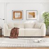 ORRD 87-inch Curved Modern Sofa in Off-White Velvet, Contemporary Sculptural Loveseat for Living Room, Plush Seating with Durable Frame - 2 of 4