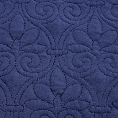 Navy Reversible Floral Motif Daybed Cover Set