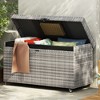 Fontoi Utility Storage Bins, Wicker Box with Wheels, Modern Rattan Storage Bin for Outdoor Cushions Garden Tools, Gray, 27.6"*33.5"*58.7" - 3 of 4