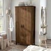 HOMES: Inside + Out andreasson Wardrobe Closet Distressed Walnut : Modern Armoire with Fixed Shelves, 19.54" Depth - 2 of 4