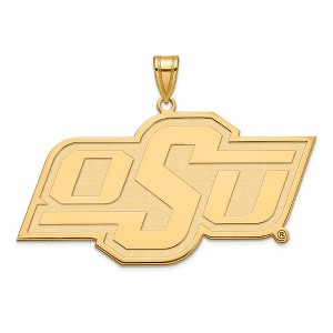 Black Bow Jewelry 14k Yellow Gold Plated Sterling Silver Oklahoma State Cowboys NCAA Extra Large Pendant - 1 of 4