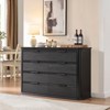 ORRD 52" Modern 8-Drawer Dresser, Fluted Wood TV Stand & Storage Cabinet for Bedroom, Anti-Tip Chest with Curved Design, for Living Room，Black - 2 of 4