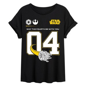 Women's - Star Wars - May Fourth Jersey Oversized Oversized Graphic T-Shirt - 1 of 4