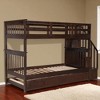 Twin Over Twin Stairway Bunk Bed with Trundle and Storage Shelves, Convertible Pine Wood Frame - 3 of 4