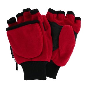 CTM Kids' and Teens' Fleece Convertible Fingerless Winter Mitten / Gloves - 1 of 4