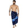 LA LEELA Men's Pirates Summer Sarong Wrap Pareo Caribbean Pirates Swim Trunks Swimwear Full Beach Wraps for Men One Size Blue, Ghost - 3 of 4