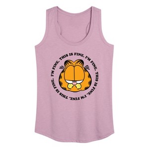 Women's - Garfield - I'm Fine This Is Fine Graphic Racerback Tank - 1 of 4