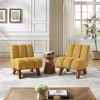 Art Leon Polar Fleece Fabric Upholstered Accent Slipper Chair with Rubber Wood Legs - 4 of 4