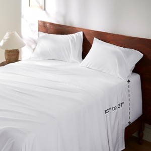 Deep Pocket Sheets Set - Fits Mattresses Up to 21 Inches Thick - 4 Piece GentleSoft™ Bed Sheets, Moisture Wicking, Soft & Cooling Bedsheet & Pillowcas - 1 of 4