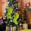 Aoibox 2 Pack 18 Inch Green Christmas Stockings Velvet Holiday Decor for Fireplace Mantle or Wall Spacious Classic Festive Design - 4 of 4