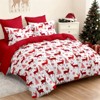 FIONECA Christmas Duvet Cover Merry Christmas Elk Snowflake Tree Red Bedding Duvet Covers With Zipper Closure For All Seasons - 2 of 4