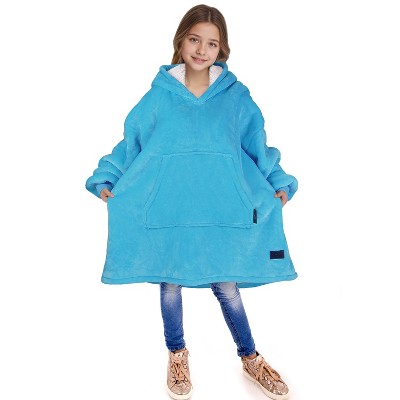 Catalonia Oversized Blanket Hoodie Sweatshirt for Kid Girl Boy, Fleece Wearable Blanket Hoodie Pullover for 7-16yr Teen Youth Kid, Cozy Gift