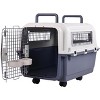 Gulches Plastic Dog Kennel, Pet Transport, Rolling Plastic Airline Approved Wire Door Travelling Dog Crate, Small/Medium/Large - 2 of 4