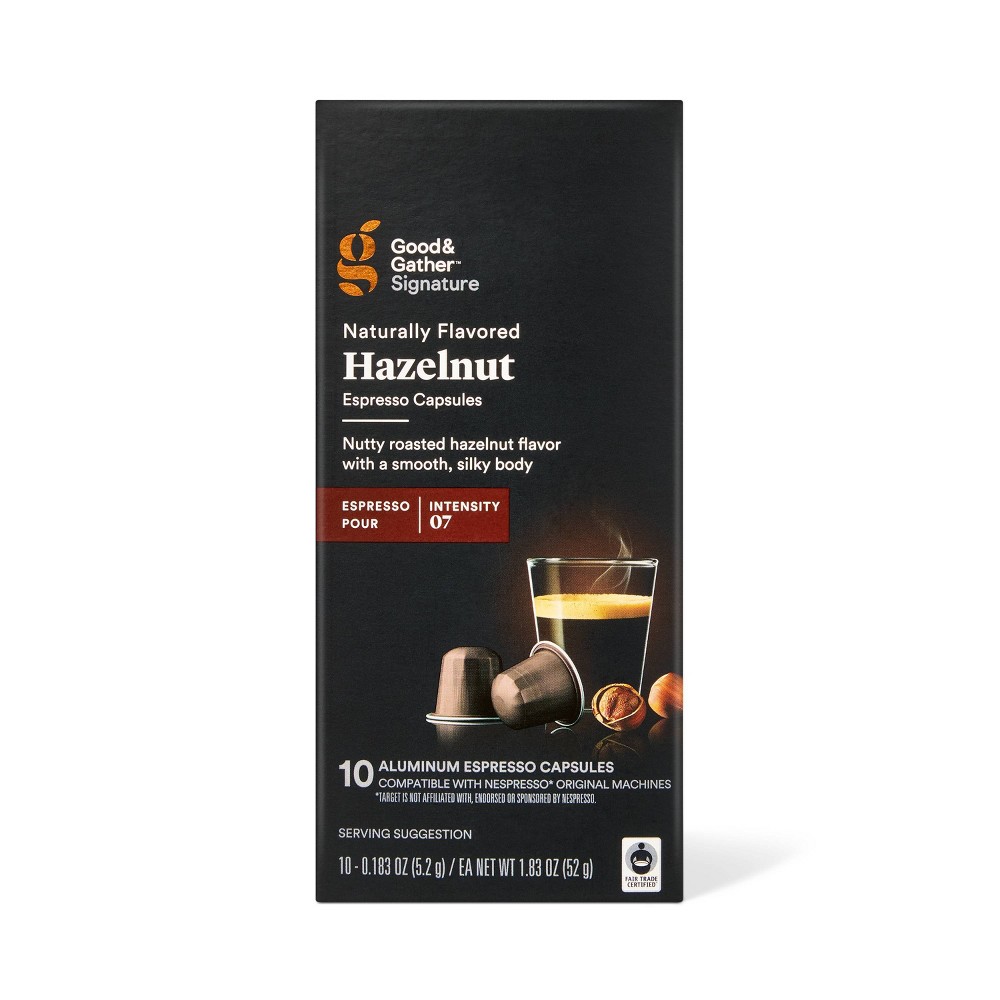 Signature Naturally Flavored Hazelnut Espresso Pods Espresso Roast Coffee - 10ct - Good & Gather™