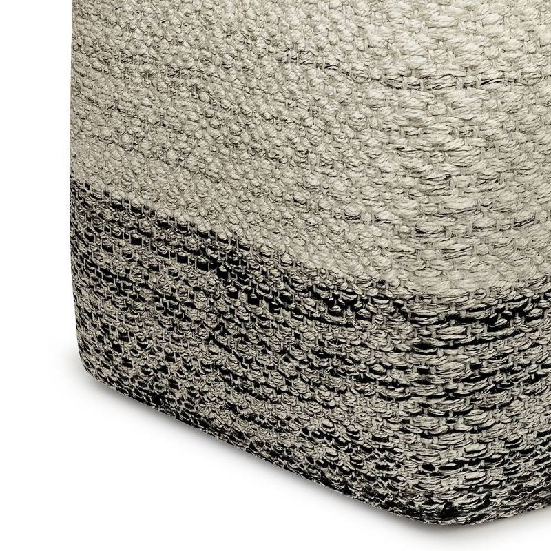 Saul Square Woven PET Polyester Pouf Gray/White - WyndenHall, 3 of 8