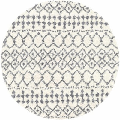 Hauteloom Navassa White/Gray Trellis Plush Rug