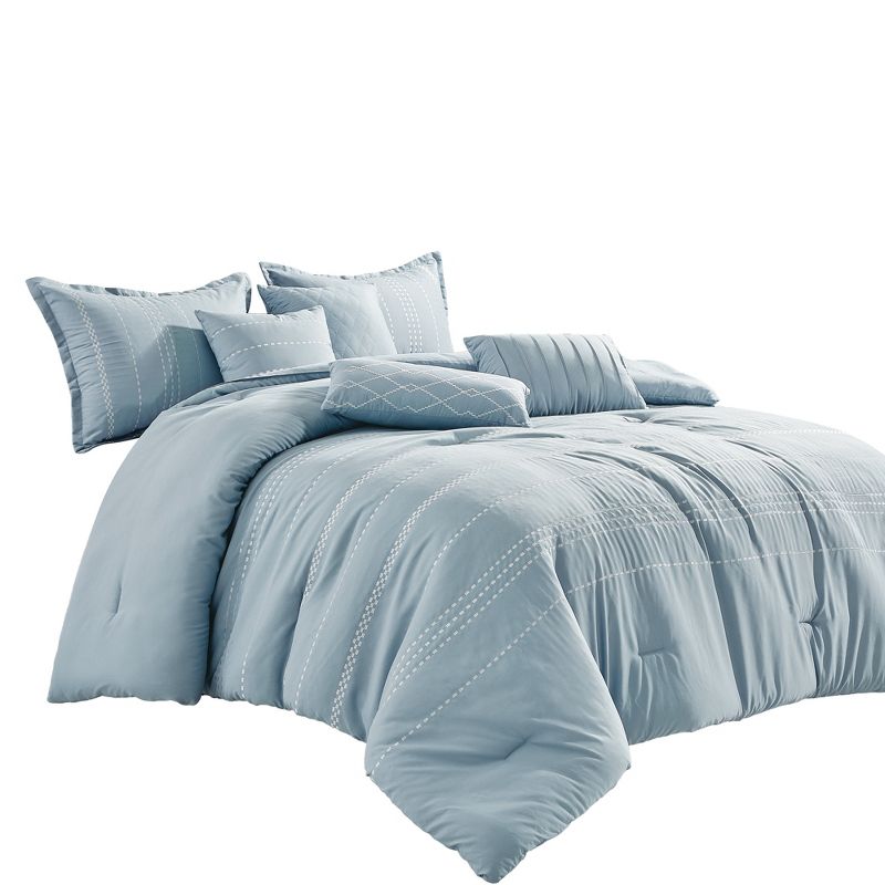 Esca Justine  Warm & Cozy 7pc Comforter Set:1 Comforter, 2 Shams, 2 Cushions, 1 Decorative Pillow, 1 Breakfast Pillow, 2 of 6