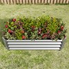 Rectangle Metal Raised Bed Garden,Metal Plant Pots Outdoor with Open Bottom Design,Garden Planter Boxes for Flowers,Vegetables-Coolbibila - 2 of 4