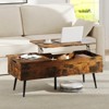 Costway Lift Top Coffee Table w/ Storage Multi-Functional Home Center Accent Table for Living Room Rustic Brown - 2 of 4