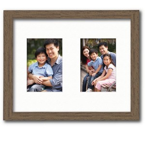 Courtside Market Classic Hues Portrait Frame Collection Walnut 11"x14" 2-4x6 Openings - 1 of 2