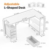 MAYEERTY L Shaped Gaming Desk with 3 Drawers Monitor Stand USB Port Power Socket Corner Workstation - 2 of 4