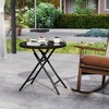 ResenkosSofa Table, End Table, Side Table,18 Inch Folding Side Table Patio Round Compact Coffee Table-Black - 2 of 4