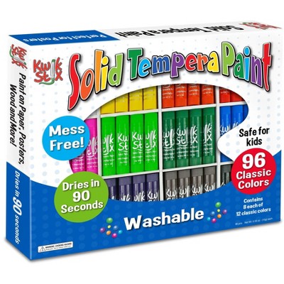 Kwik Stix Solid Tempera Paints, Original Size, Assorted Colors, Set of 96
