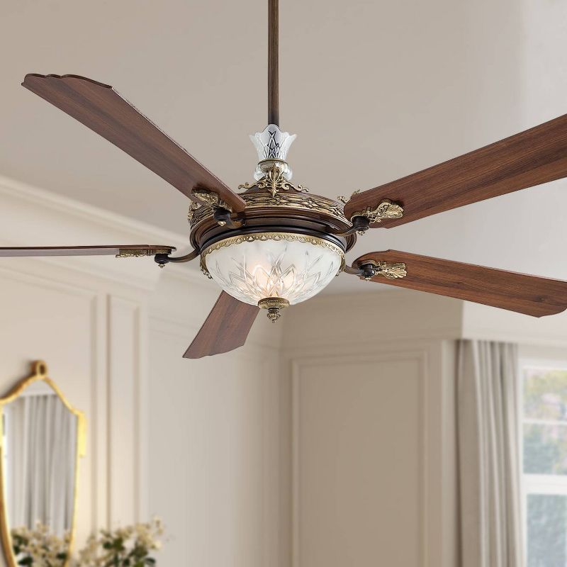 68" Minka Aire Rustic Indoor Ceiling Fan with LED Light Belcaro Walnut Brown for Living Room Kitchen Bedroom Family Dining House, 2 of 8