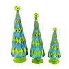 Cody Foster 14.5 Inch Diamond Trees Blue Green Christmas Decorative Tree Set , Christmas Decor Mid Century Style Reflective (3PC) - 3 of 4