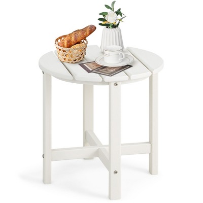 Costway 18'' Patio  Round Adirondack Side Table Weather Resistant HDPE Garden