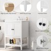 24" White Modern Sleek Bathroom Vanity Elegant Ceramic Sink with Solid Wood Frame Open Style Shelf - 3 of 4