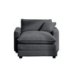 Corduroy Single Chair with Footstool & Pillow - 4 of 4