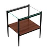 Set of 2 Rectangle End Table, Tempered Glass Tabletop with MDF layer,Transparent Glass - 4 of 4