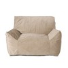 Velveteen Bean Bag Chair with Armrests - 2 of 4