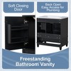 Mshliw 30 Inch Bathroom Vanity with Sink, Freestanding Cabinet with Door and Three Drawers, Soft Close Storage Design - 3 of 4