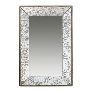 SEVOBAL Bathroom Vanity Mirrors Shatterproof Safety Rectangle Mirror with Floral Accents Durable Construction, Silver, 23.8"*2"*15.6" - 1 of 4