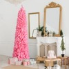 Christmas Tree Artificial Pencil Christmas Tree Pink Hinged Unlit Christmas Pine Tree Slim Tall Shape for Indoor Holiday Decor Home Office Display - 4 of 4