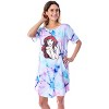 Disney Princess Women's Little Mermaid Ariel Tie Dye Nightgown Sleep Shirt - 3 of 4