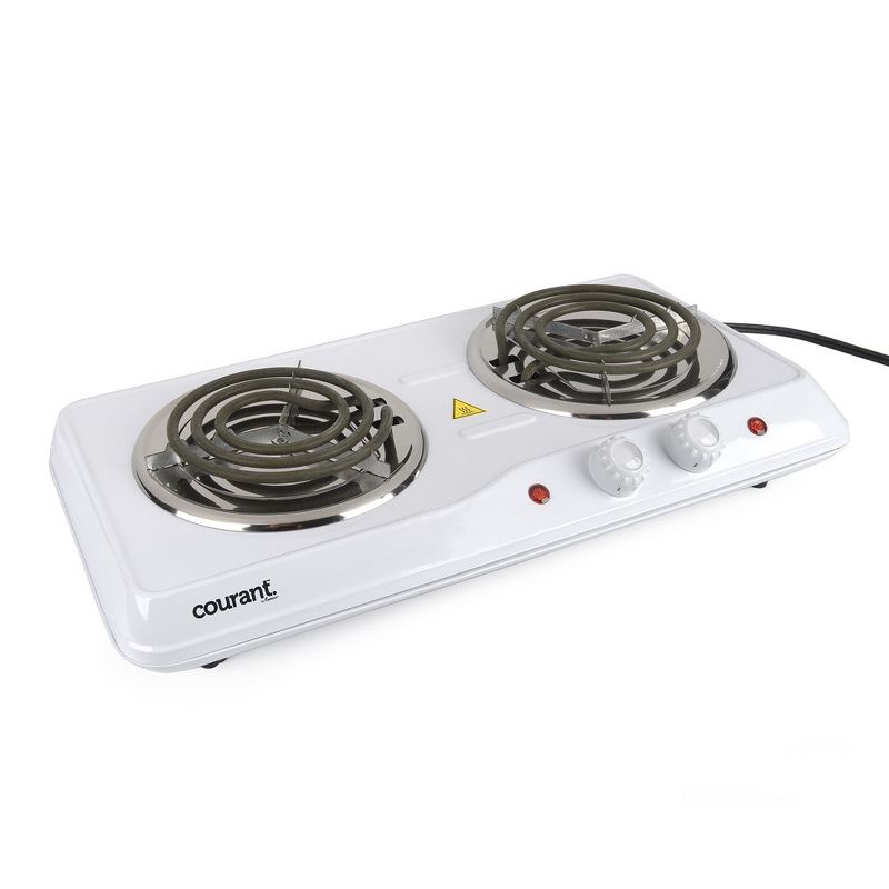 Courant 1700 Watts Electric Double Burner, White, 1 of 5