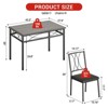 5-Piece Dining Table Set for 4, Heavy Duty Metal Frame & Wood Table and Chairs, Space-Saving Kitchen Furniture Set for Restaurant Dining Room - 3 of 4