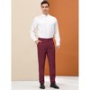 Lars Amadeus Men's Dress Trousers Solid Color Flat Front Skinny Business Pants - 3 of 4