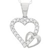 Children's Cubic Zirconia Double Heart Pendant In Sterling Silver - image 2 of 2