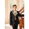 Cloudstyle Boys Slim Fit Suits 4 Pieces Blazer Vest Pants Bowtie Jacket with Gold Rims for Wedding Party Prom - 3 of 4