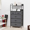 47.2" Vertical Fabric Dresser w/200LB Capacity - 5 Drawers + Shelves & Anti-Tip Kit, Slim 11.8" Depth for Bedroom/Closet - 2 of 4