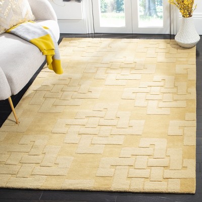 Handmade Tufted Rattan Spot Wool Rug 9' x 12'